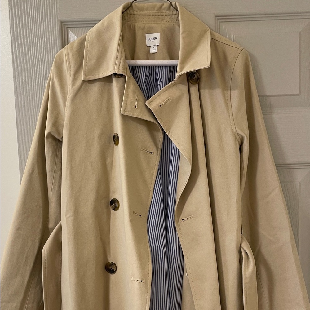 J. Crew Classic Beige Trench Coat - Picture 3 of 6